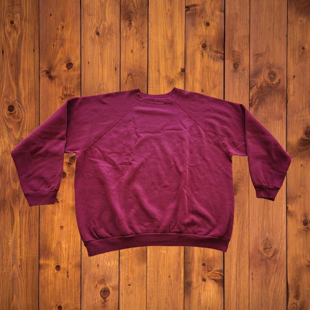 VTG Tultex 80s Dark Red Made in USA Maximum Sweats Crewneck Sweatshirt Men's XL